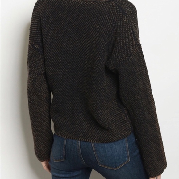 Very J acid wash thermal Waffle Knit slouchy top - Picture 2 of 8